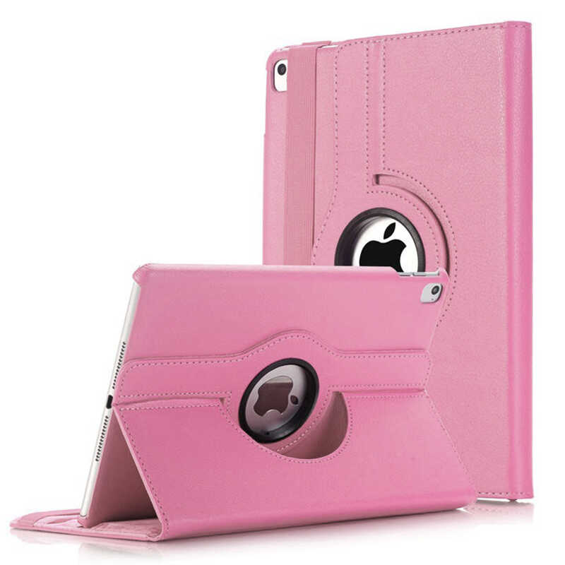 iPad Uyumlu 9.7 2018 (6.Nesil) Zore Dönebilen Standlı Kılıf-Pembe açık