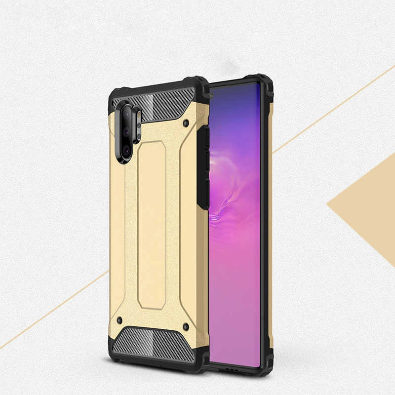 Galaxy Uyumlu Note 10 Plus Kılıf Zore Crash Silikon Kapak-Gold