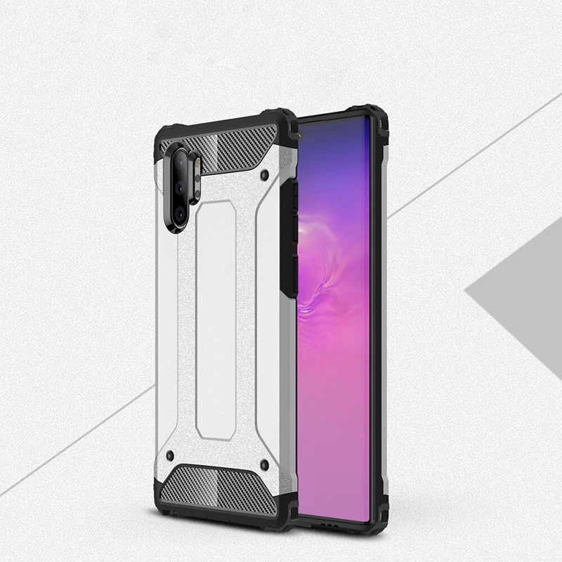 Galaxy Uyumlu Note 10 Plus Kılıf Zore Crash Silikon Kapak-Gri