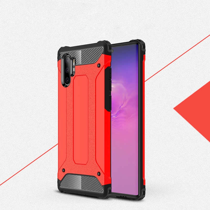 Galaxy Uyumlu Note 10 Plus Kılıf Zore Crash Silikon Kapak-Kırmızı
