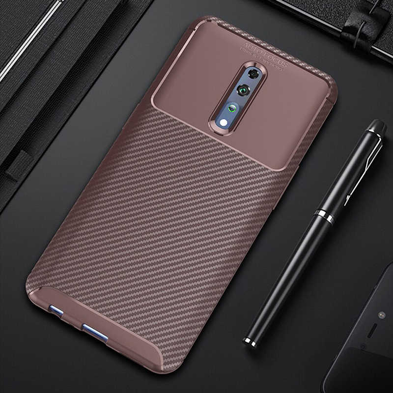 Oppo Reno Z Kılıf Zore Negro Silikon Kapak-Kahverengi
