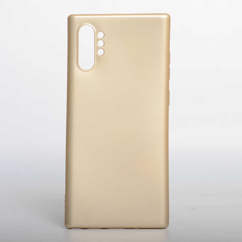 Galaxy Uyumlu Note 10 Plus Kılıf Zore Premier Silikon Kapak-Gold