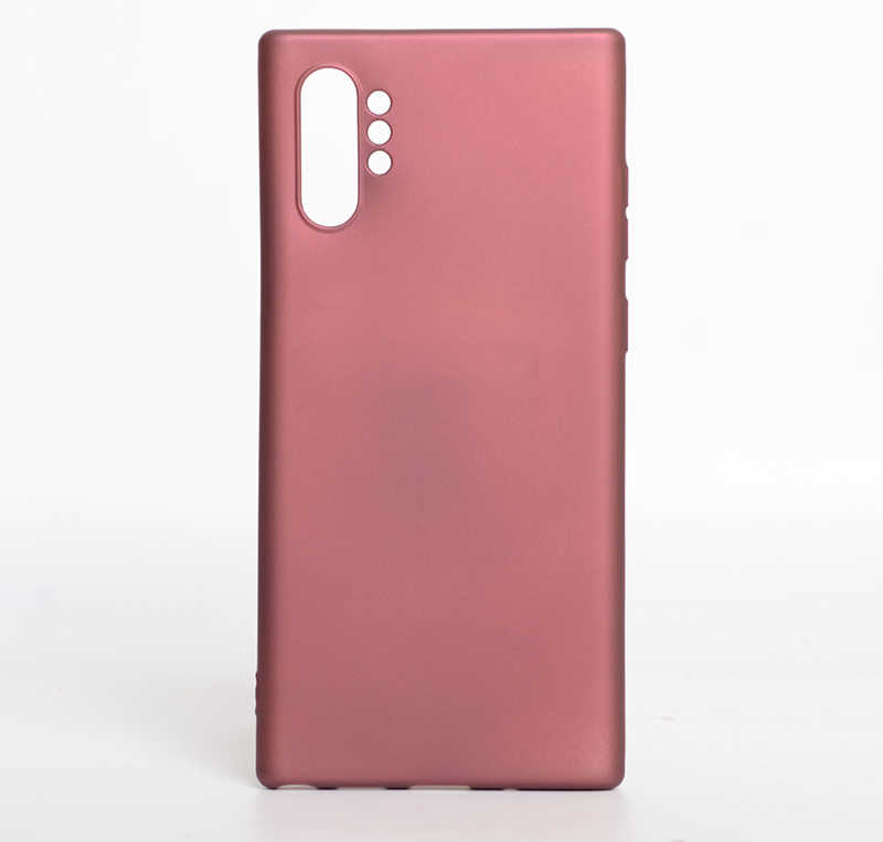 Galaxy Uyumlu Note 10 Plus Kılıf Zore Premier Silikon Kapak-Mürdüm