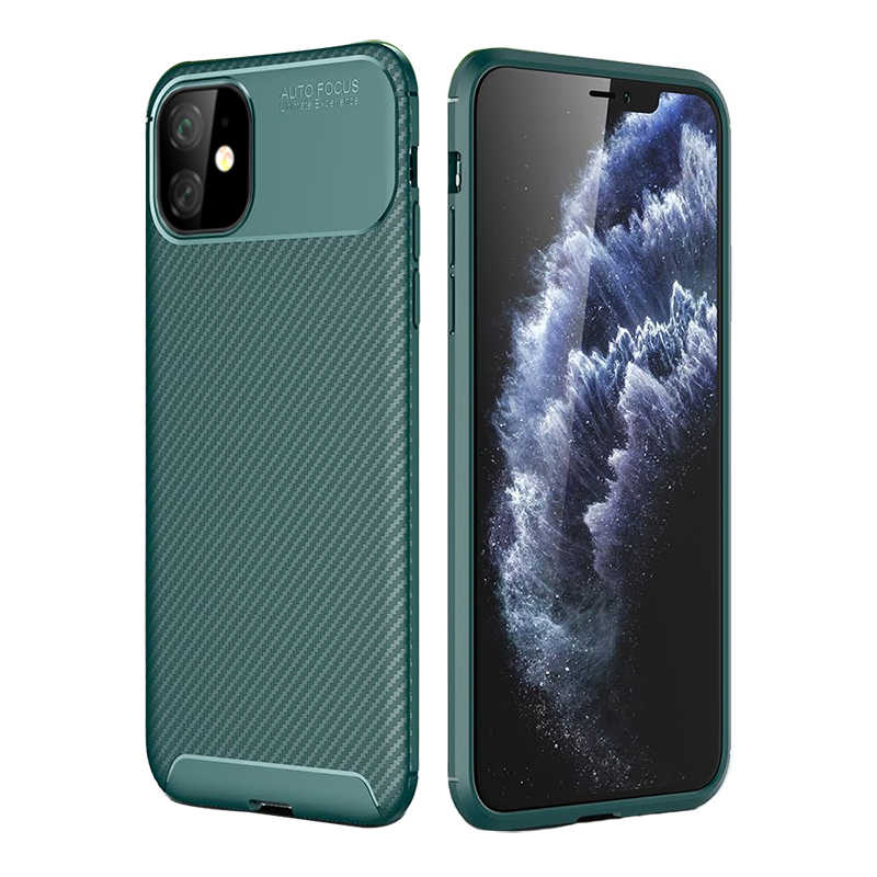 iPhone Uyumlu 11 Kılıf Zore Negro Silikon Kapak-Yeşil