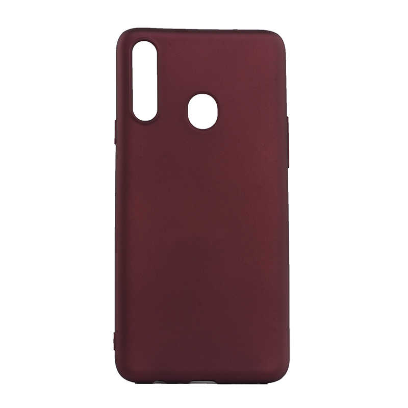 Galaxy Uyumlu A20S Kılıf Zore Premier Silikon Kapak-Mürdüm