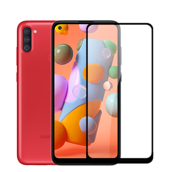 Galaxy Uyumlu A11 Zore Kenarları Kırılmaya Dayanıklı Cam Ekran Koruyucu