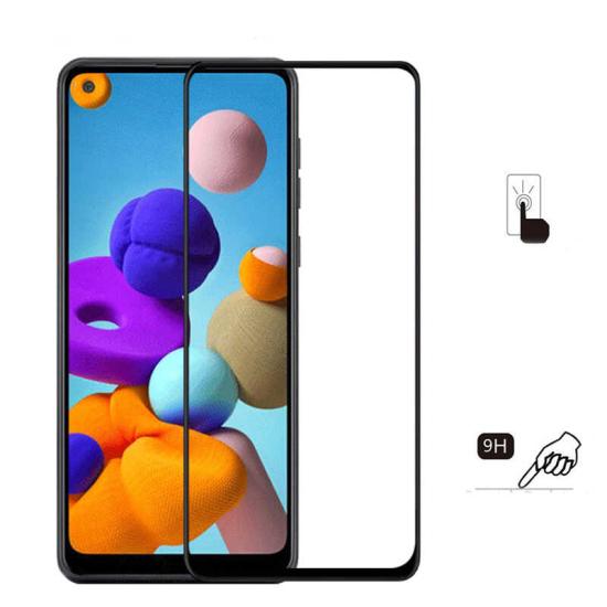 Galaxy Uyumlu A21S Zore Kenarları Kırılmaya Dayanıklı Cam Ekran Koruyucu