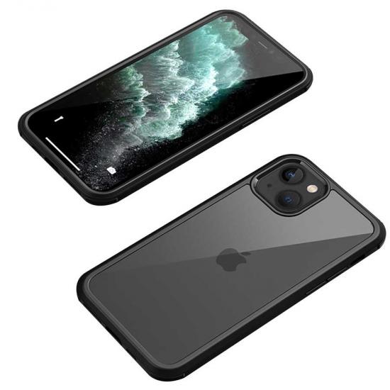 iPhone Uyumlu 13 Mini Kılıf Zore Dor Silikon Temperli Cam Kapak