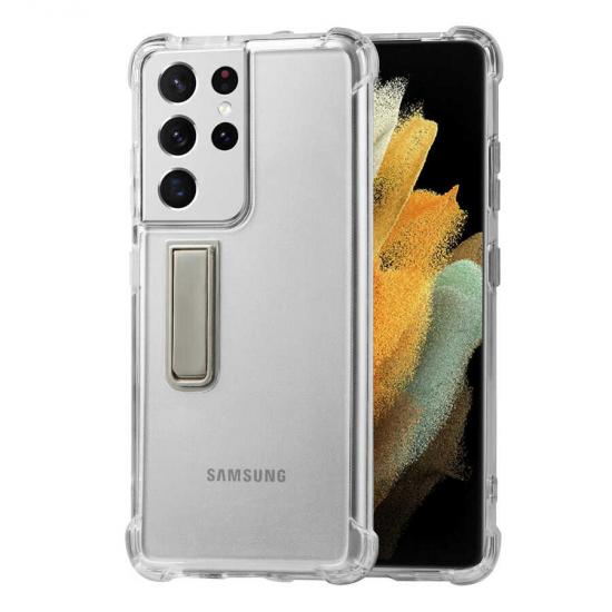 Galaxy Uyumlu S21 Ultra Kılıf Zore Standlı Süper Silikon Kapak