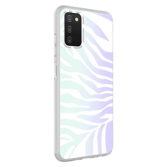Galaxy Uyumlu A03S Kılıf Zore M-Blue Desenli Kapak