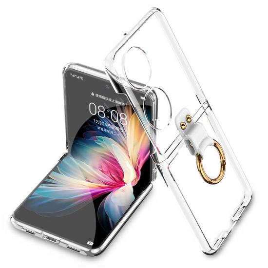 Huawei Uyumlu P50 Pocket Kılıf Zore Yüzüklü Kıpta Kapak
