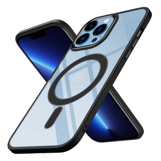 iPhone Uyumlu 12 Pro Max Kılıf Wireless Şarj Özellikli Zore Krom M-safe Silikon Kapak