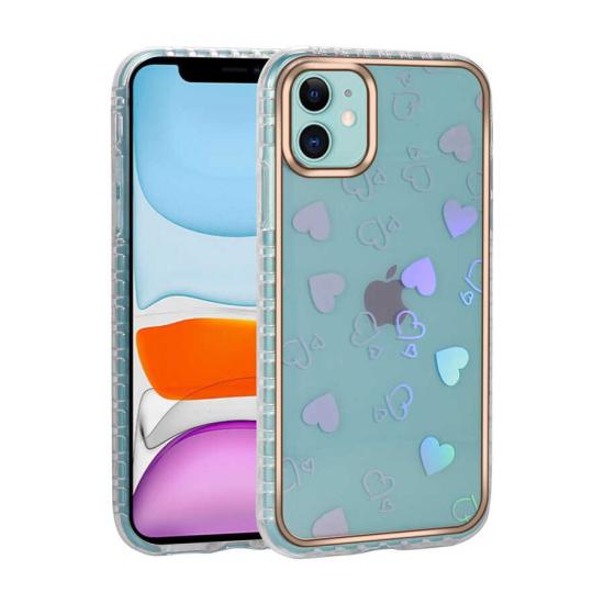 iPhone Uyumlu 11 Kılıf Desenli Parlayan Transparan Zore Avva Kapak