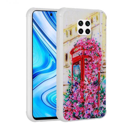 Xiaomi Uyumlu  Redmi Note 9S Kılıf Simli Desenli Kamera Korumalı Parlak Zore Popy Kapak