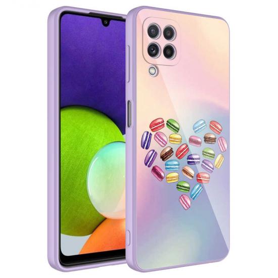 Galaxy Uyumlu M12 Kılıf Kamera Korumalı Desenli Sert Silikon Zore Epoksi Kapak