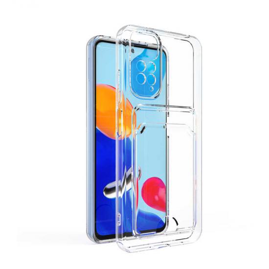 Xiaomi Uyumlu  Redmi Note 11 Pro 5G Kılıf Kartlıklı Şeffaf Zore Setra Clear Silikon Kapak