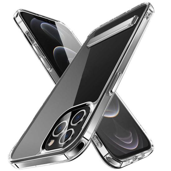 iPhone Uyumlu 13 Pro Kılıf Standlı Şeffaf Silikon Zore L-Stand Kapak