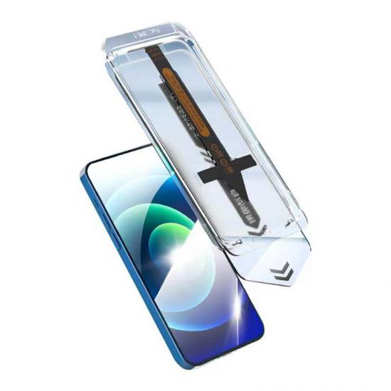 iPhone Uyumlu 12 Pro Max Zore Süper Fast Toz Korumalı Toz Önleyici Temperli Ekran Koruyucu