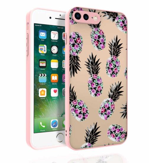 iPhone Uyumlu 7 Plus Kılıf Desenli Kamera Korumalı Parlak Zore Nora Kapak