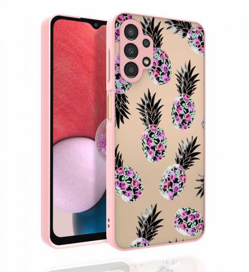 Galaxy Uyumlu A13 4G Kılıf Desenli Kamera Korumalı Parlak Zore Nora Kapak