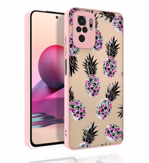 Xiaomi Uyumlu  Redmi Note 10S Kılıf Desenli Kamera Korumalı Parlak Zore Nora Kapak