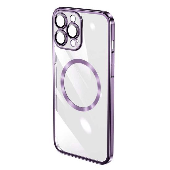 iPhone Uyumlu 14 Pro Max Kılıf Wireless Şarj Özellikli Sert PC Zore Riksos M-safe Kapak