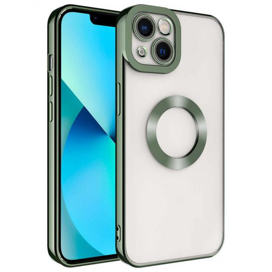 iPhone Uyumlu 14 Plus Kılıf Kamera Korumalı Logo Gösteren Zore Omega Kapak
