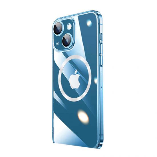 iPhone Uyumlu 14 Plus Kılıf Wireless Şarj Özellikli Sert PC Zore Riksos M-safe Kapak