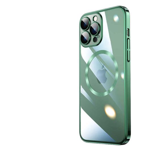 iPhone Uyumlu 13 Pro Max Kılıf Wireless Şarj Özellikli Sert PC Zore Riksos M-safe Kapak