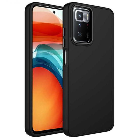 Xiaomi Uyumlu  Redmi 10 Kılıf Metal Çerçeve ve Buton Tasarımlı Silikon Zore Luna Kapak