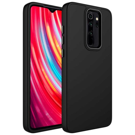 Xiaomi Uyumlu  Redmi Note 8 Pro Kılıf Metal Çerçeve ve Buton Tasarımlı Silikon Zore Luna Kapak