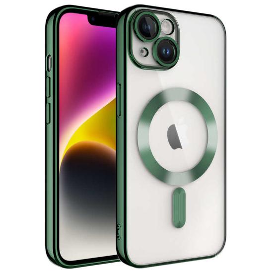 iPhone Uyumlu 14 Kılıf Kamera Korumalı M-safe Wireless Şarj Özellikli Zore Demre Kapak