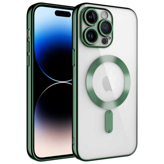 iPhone Uyumlu 14 Pro Max Kılıf Kamera Korumalı M-safe Wireless Şarj Özellikli Zore Demre Kapak