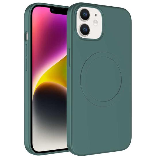 iPhone Uyumlu 11 Kılıf M-safe Wireless Şarj Özellikli Pastel Renk Silikon Zore Plas Kapak
