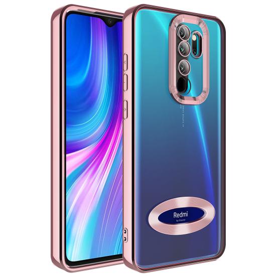 Xiaomi Uyumlu  Redmi Note 8 Pro Kılıf Kamera Korumalı Logo Gösteren Zore Omega Kapak