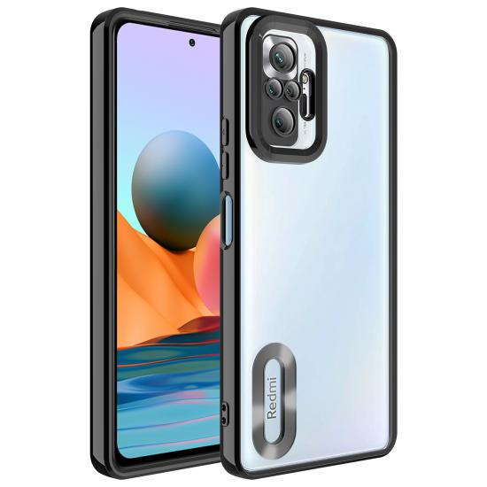 Xiaomi Uyumlu  Redmi Note 10 Pro Kılıf Kamera Korumalı Logo Gösteren Zore Omega Kapak