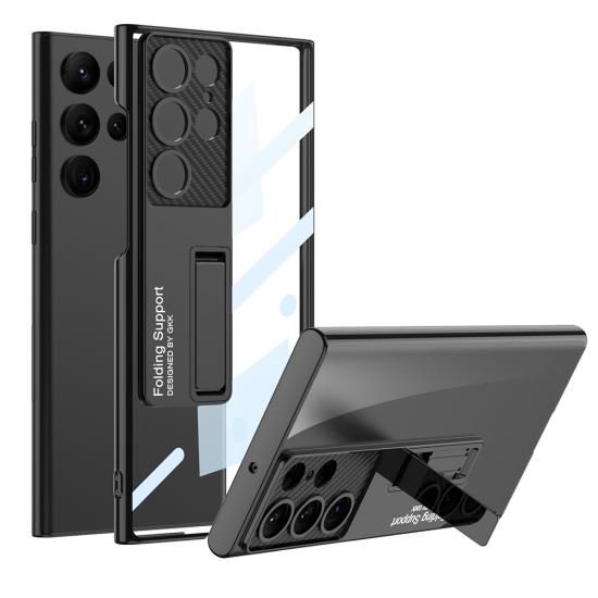 Galaxy Uyumlu S23 Ultra Kılıf Kamera Korumalı Şeffaf Tasarımlı Zore Lego Standlı Kapak