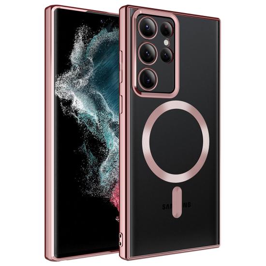 Galaxy Uyumlu S22 Ultra Kılıf M-safe Wireless Şarj Özellikli Zore Setro Silikon