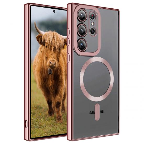 Galaxy Uyumlu S23 Ultra Kılıf M-safe Wireless Şarj Özellikli Zore Setro Silikon
