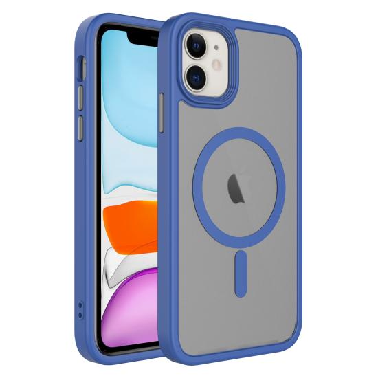 iPhone Uyumlu 11 Kılıf Mat Arka Yüzey Wireless Şarj Özellikli Zore Flet M-safe Kapak