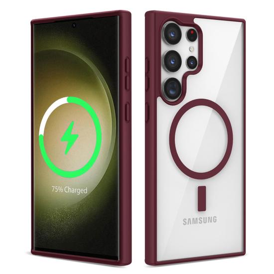 Galaxy Uyumlu S22 Ultra Kılıf M-safe Wireless Şarj Özellikli Silikon Zore Ege Kapak
