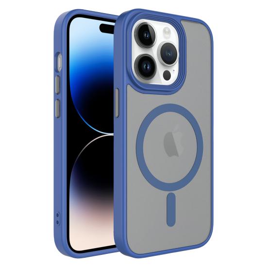 iPhone Uyumlu 12 Pro Max Kılıf Mat Arka Yüzey Wireless Şarj Özellikli Zore Flet M-safe Kapak