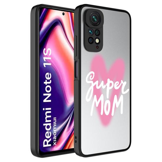 Xiaomi Uyumlu  Redmi Note 11 Global Kılıf Aynalı Desenli Kamera Korumalı Parlak Zore Mirror Kapak