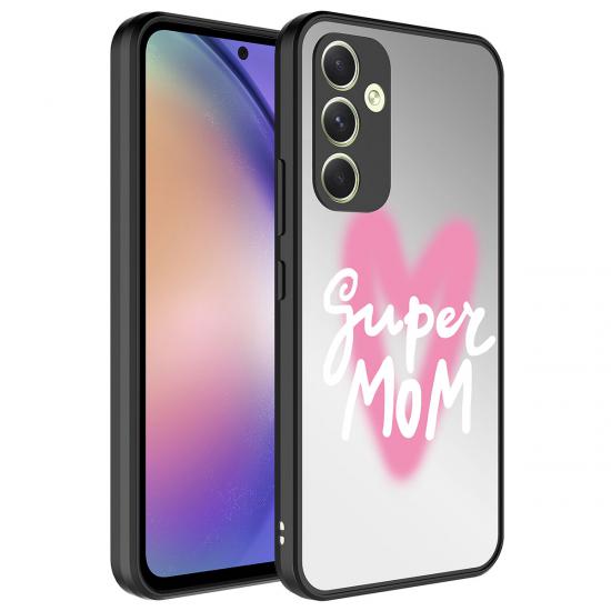 Galaxy Uyumlu A34 Kılıf Aynalı Desenli Kamera Korumalı Parlak Zore Mirror Kapak