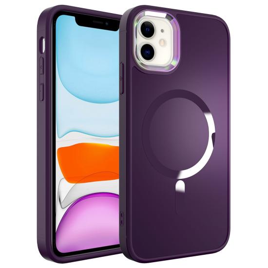iPhone Uyumlu 11 Kılıf M-safe Wireless Şarj Özellikli Zore Stil Kapak
