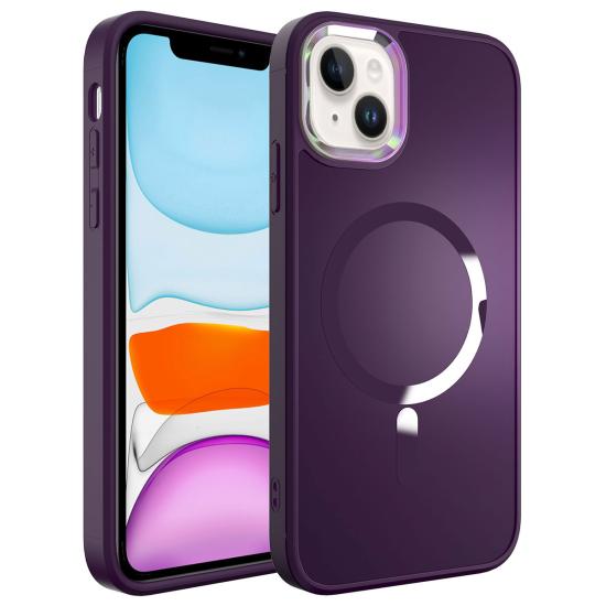 iPhone Uyumlu 14 Kılıf M-safe Wireless Şarj Özellikli Zore Stil Kapak
