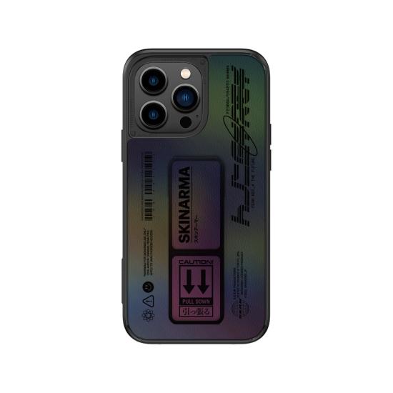 iPhone Uyumlu 14 Pro Max Kılıf SkinArma Holografik Tasarımlı Standlı Deri Görünümlü Kira Kobai Kapak