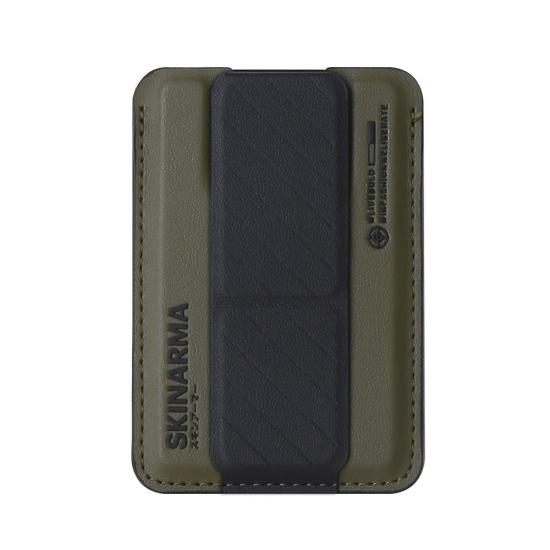 SkinArma Kado Magsafe Şarj Özellikli Kavrama Standlı Kartlık-Olive