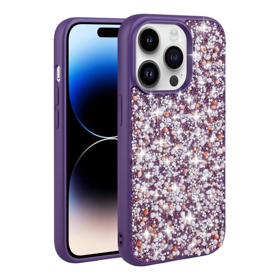 iPhone Uyumlu 14 Pro Kılıf Parlak Taşlı Tasarım Zore Linea Kapak