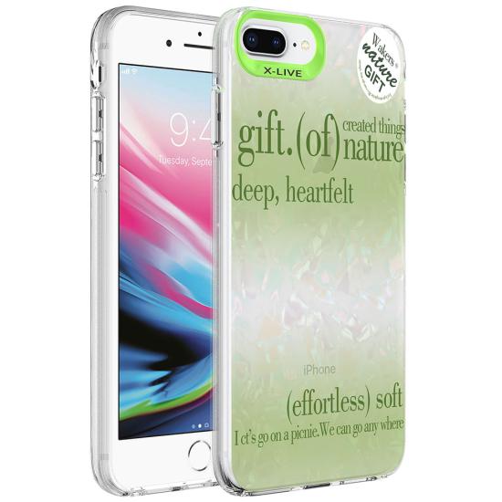 iPhone Uyumlu 8 Plus Kılıf Mermer Desenli Zore Marbello Kapak